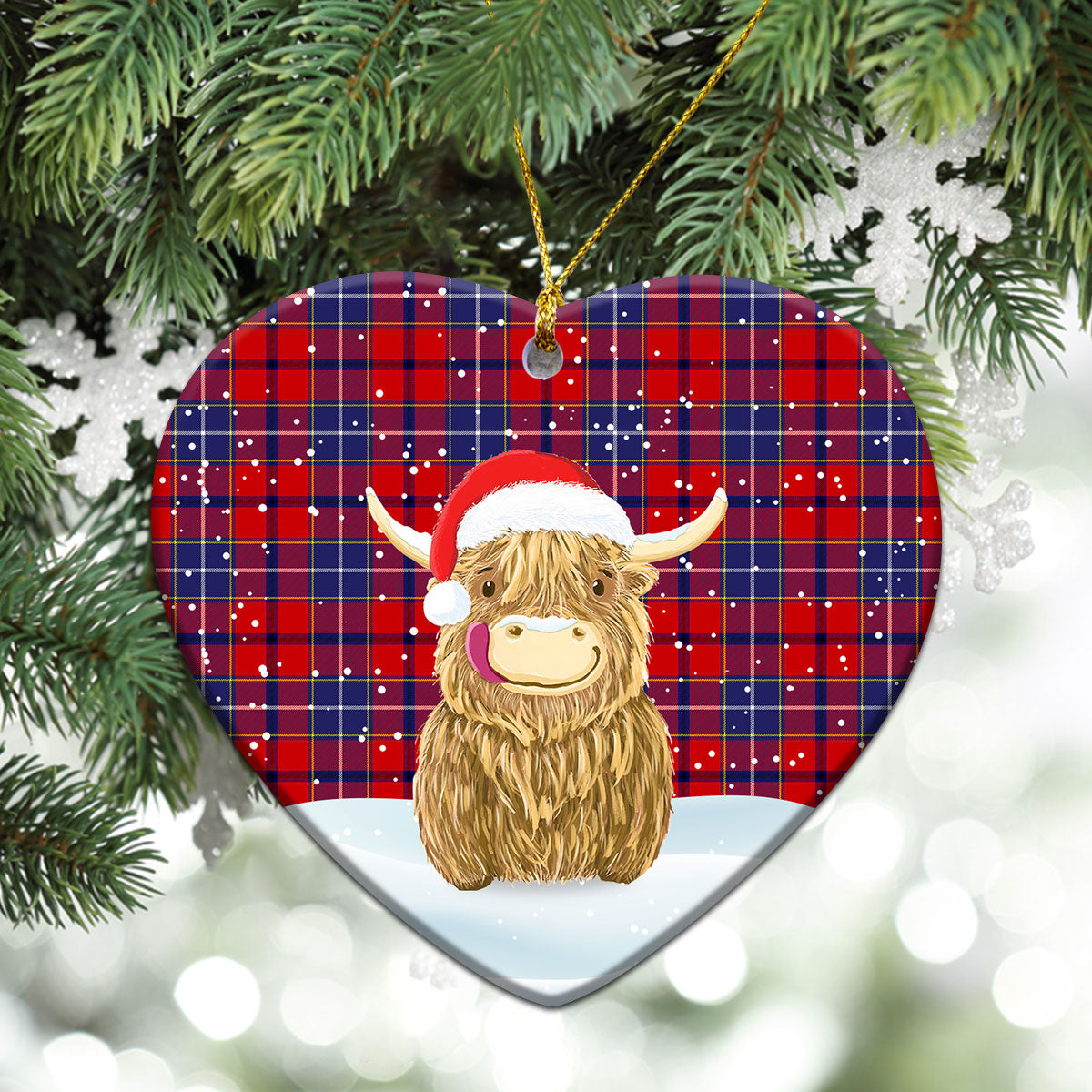 Clan Wishart Dress Tartan Christmas Ceramic Ornament Highland Cows Style UQ23 Wishart Dress Tartan Tartan Ornament   