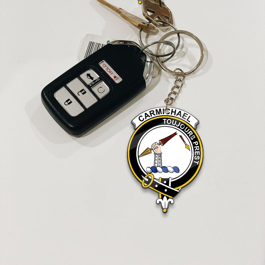 Clan Carmichael Tartan Crest Keychain UL62 Clan Carmichael Tartan Today   