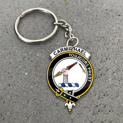 Clan Carmichael Tartan Crest Keychain UL62 Clan Carmichael Tartan Today   