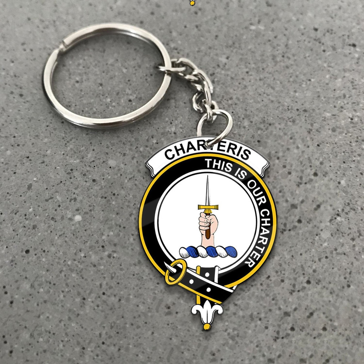 Clan Charteris (Earl of Wemyss) Tartan Crest Keychain QG45 Clan Wemyss Tartan Today   