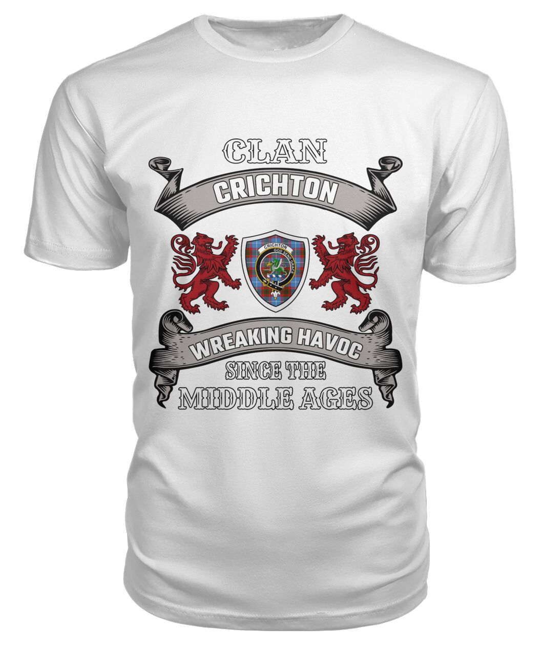 Clan Crichton Family Tartan 2D T-ShirtVE94 Crichton Tartan 2D T-Shirt Tartan T-Shirt White S Crichton Tartan 2D T-Shirt