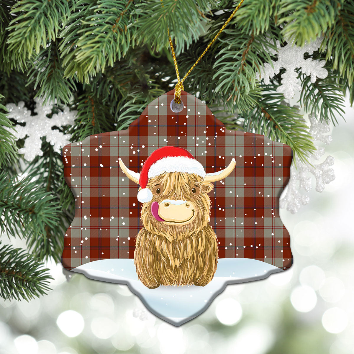 Clan Davidson Dress Dancers Tartan Christmas Ceramic Ornament Highland Cows Style MK39 Davidson Dress Dancers Tartan Tartan Ornament   