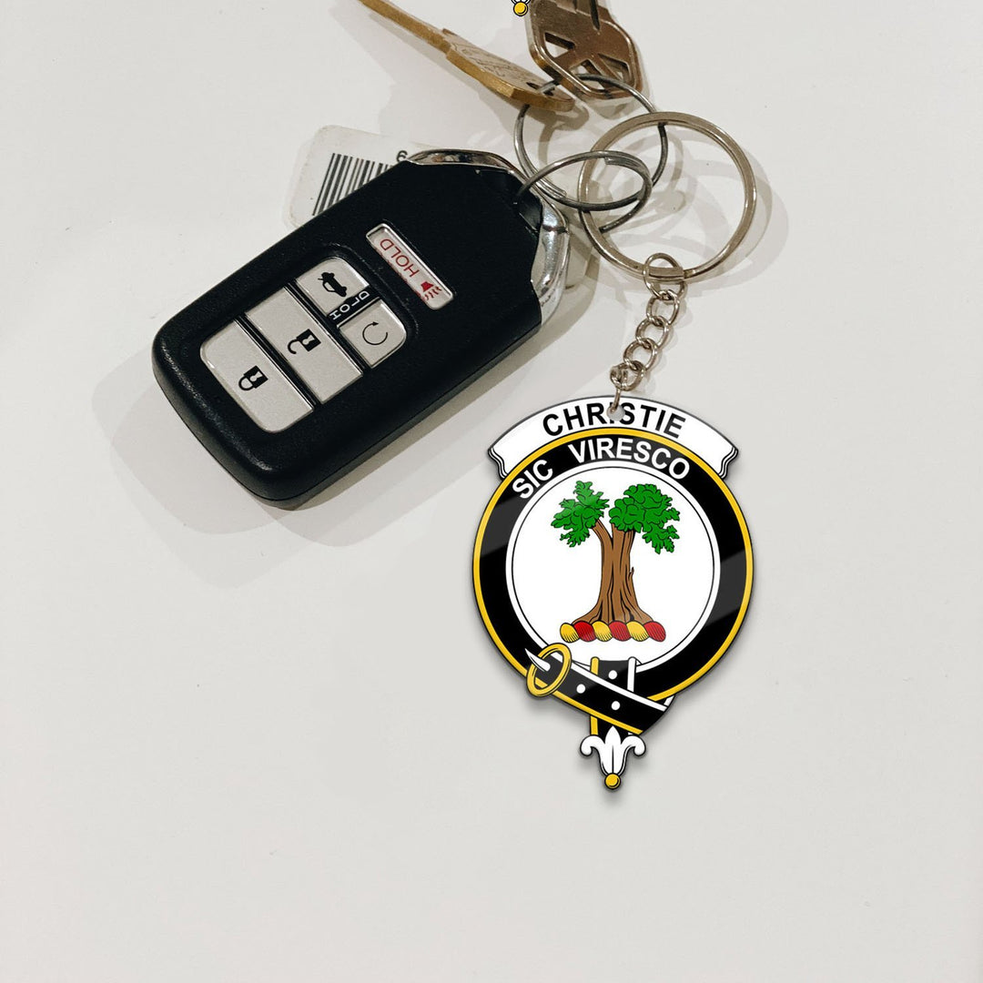 Clan Christie Tartan Crest Keychain MT44 Clan Christie Tartan Today   