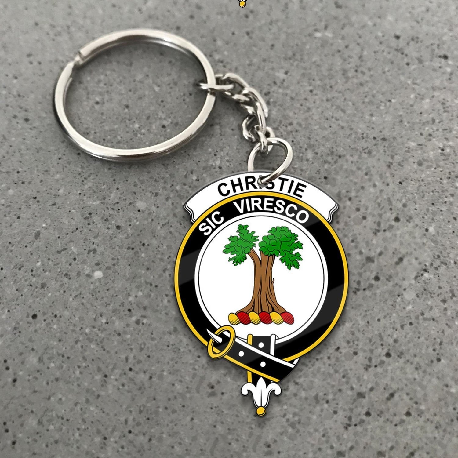 Clan Christie Tartan Crest Keychain MT44 Clan Christie Tartan Today   