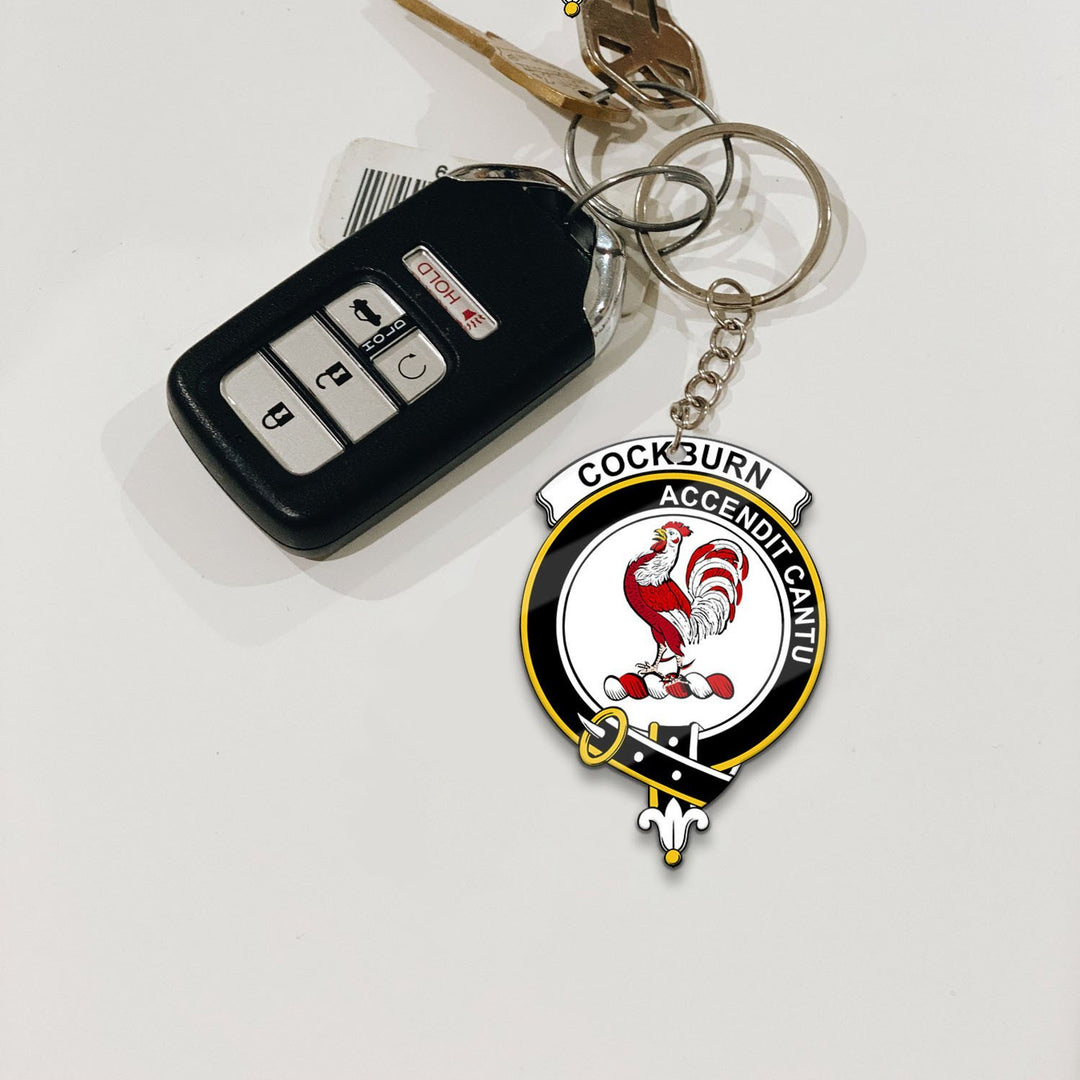 Clan Cockburn Tartan Crest Keychain PS17 Clan Cockburn Tartan Today   