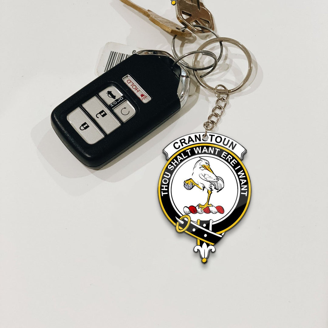 Clan Cranstoun Tartan Crest Keychain XP85 Clan Cranstoun Tartan Today   