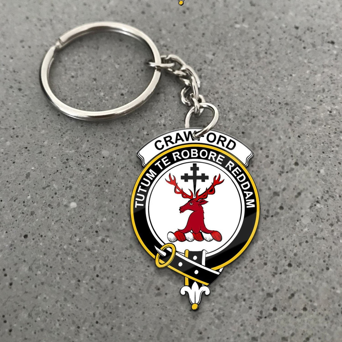 Clan Crawford Tartan Crest Keychain ER42 Clan Crawford Tartan Today   