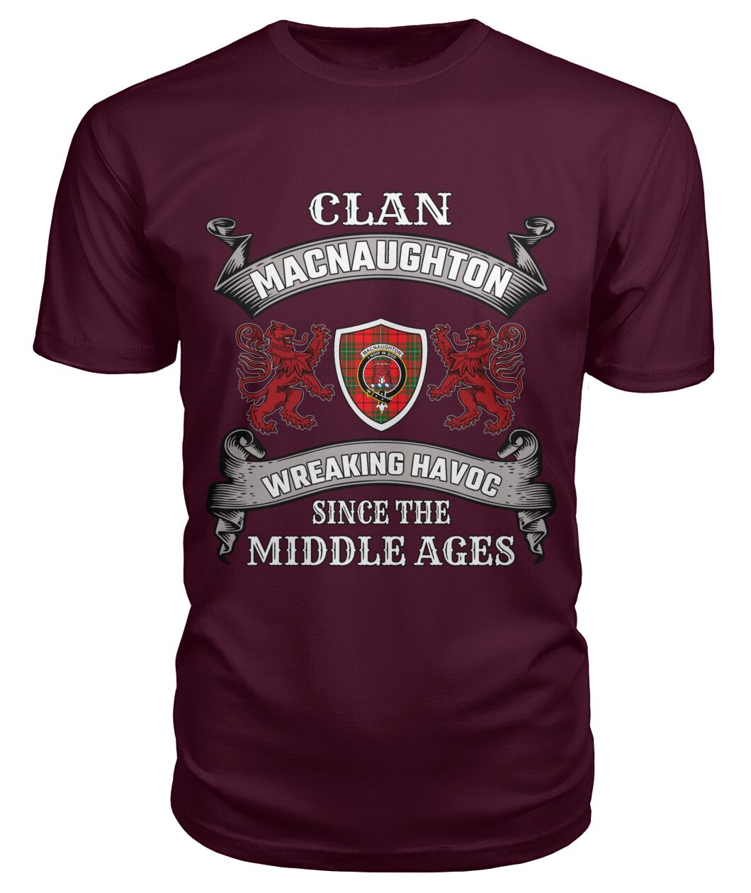 Clan MacNaughton Tartan 2D T-ShirtOV37 MacNaughton Tartan 2D T-Shirt Tartan T-Shirt Maroon S MacNaughton Tartan 2D T-Shirt