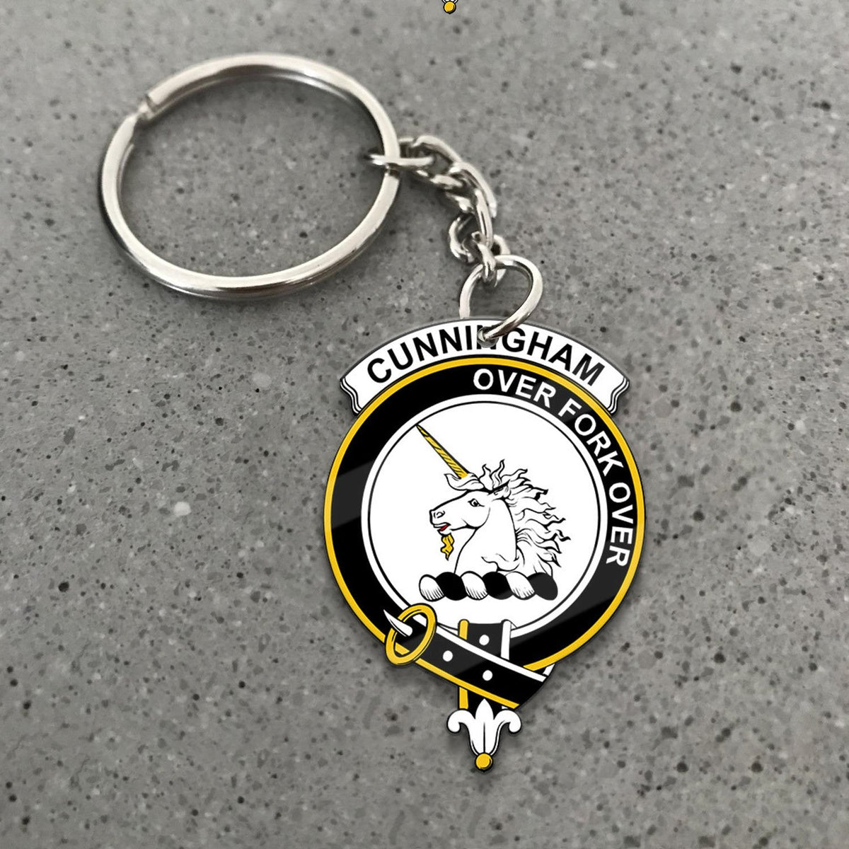 Clan Cunningham Tartan Crest Keychain AQ27 Clan Cunningham Tartan Today   