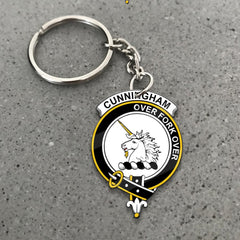 Clan Cunningham Tartan Crest Keychain AQ27 Clan Cunningham Tartan Today   