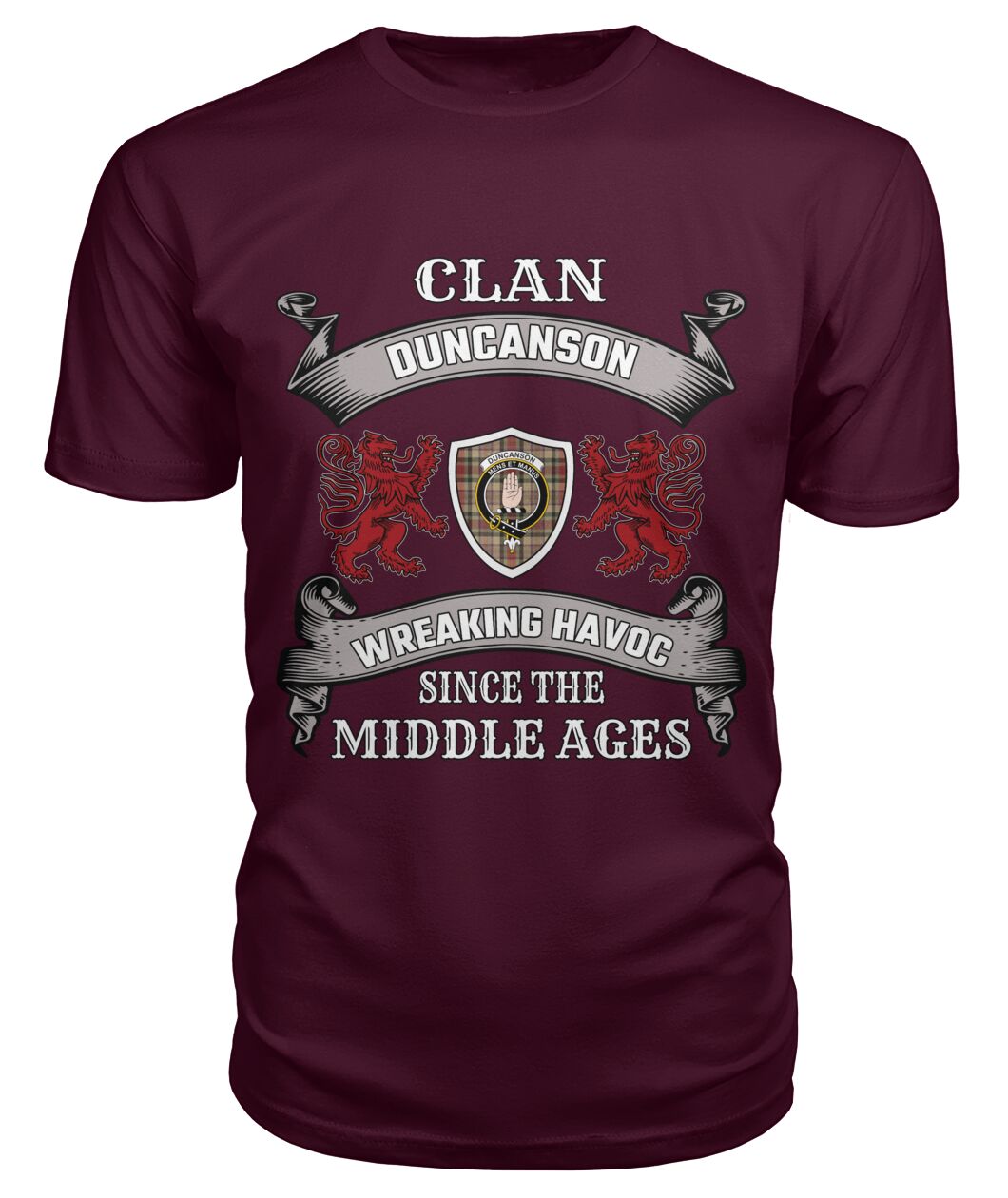 Clan Duncanson Tartan 2D T-ShirtTH61 Duncanson Tartan 2D T-Shirt Tartan T-Shirt Maroon S Duncanson Tartan 2D T-Shirt