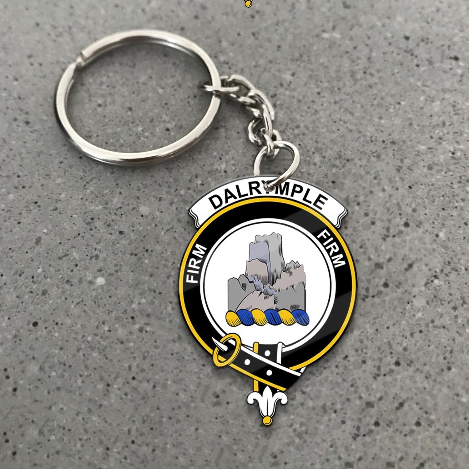 Clan Dalrymple Tartan Crest Keychain LG15 Clan Dalrymple Tartan Today   