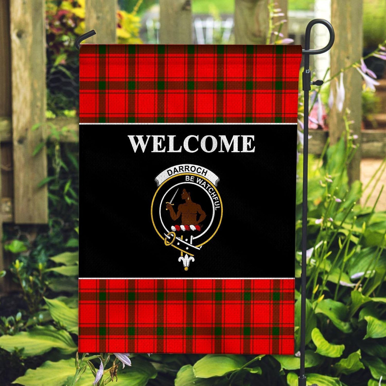 Clan Darroch (Gourock) Tartan Crest Black Garden Flag OD13 Clan Darroch Tartan Today   