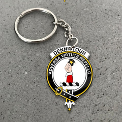 Clan Dennistoun Tartan Crest Keychain EU73 Clan Dennistoun Tartan Today   