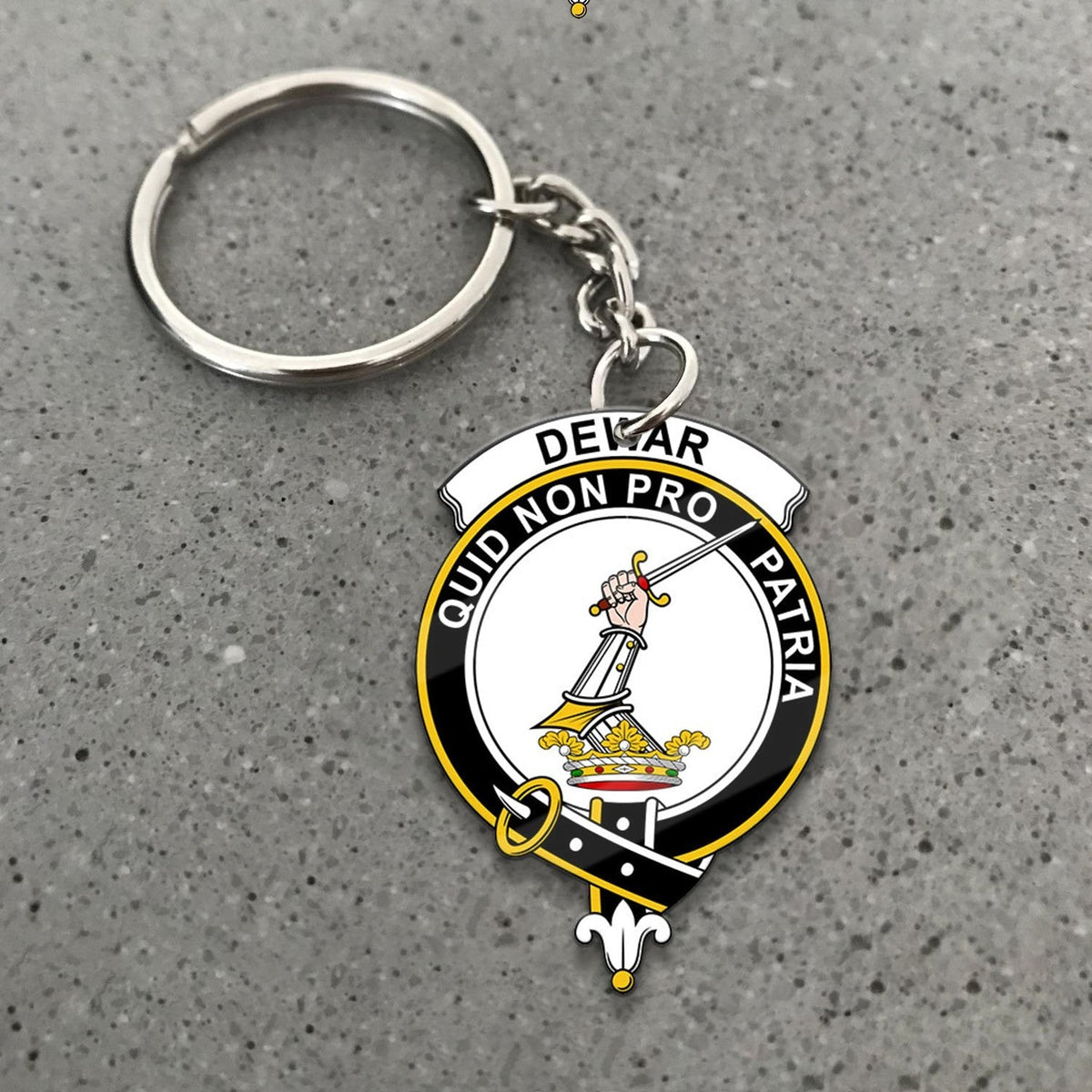 Clan Dewar Tartan Crest Keychain CM52 Clan Dewar Tartan Today   