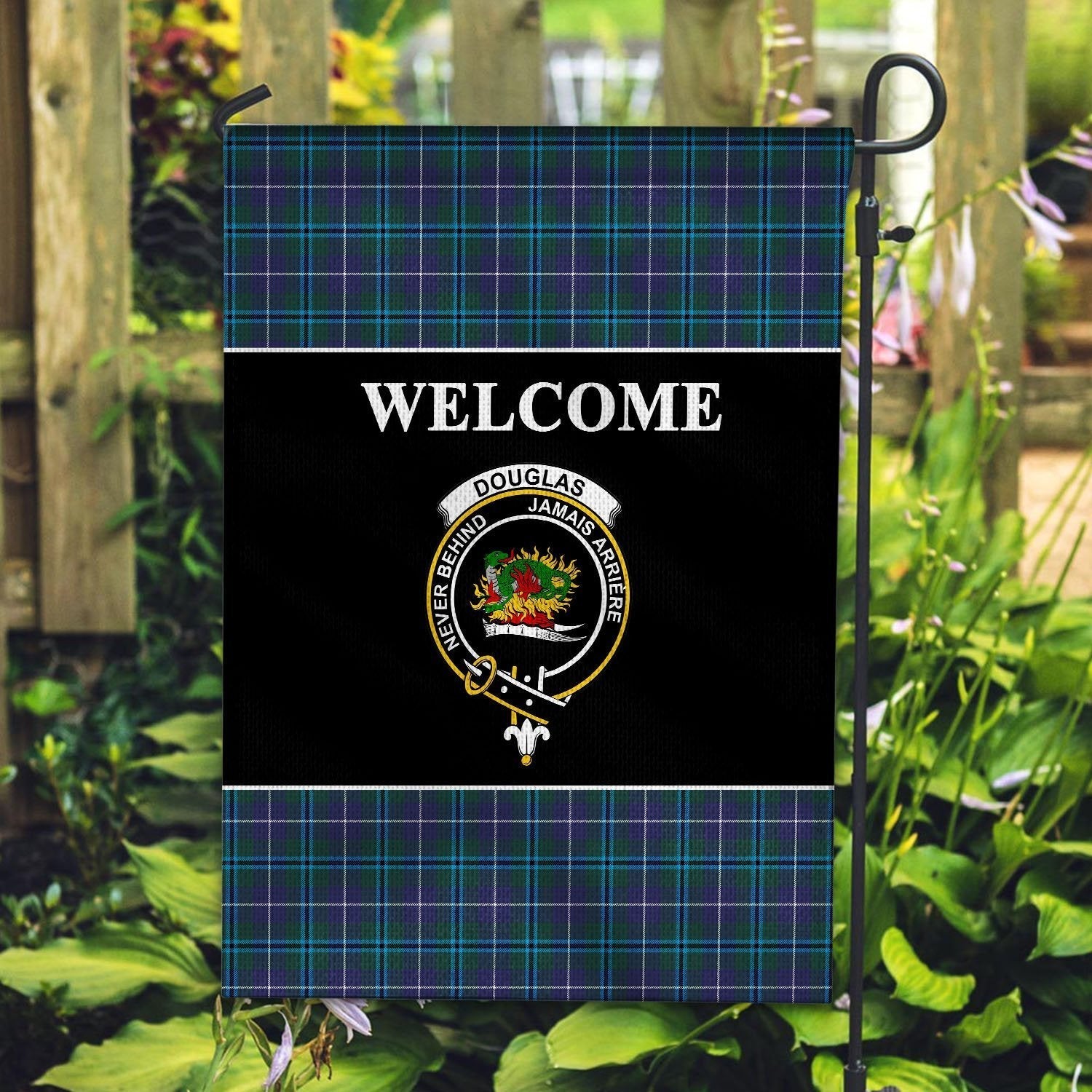 Clan Douglas Tartan Crest Black Garden Flag VJ78 Clan Douglas Tartan Today   