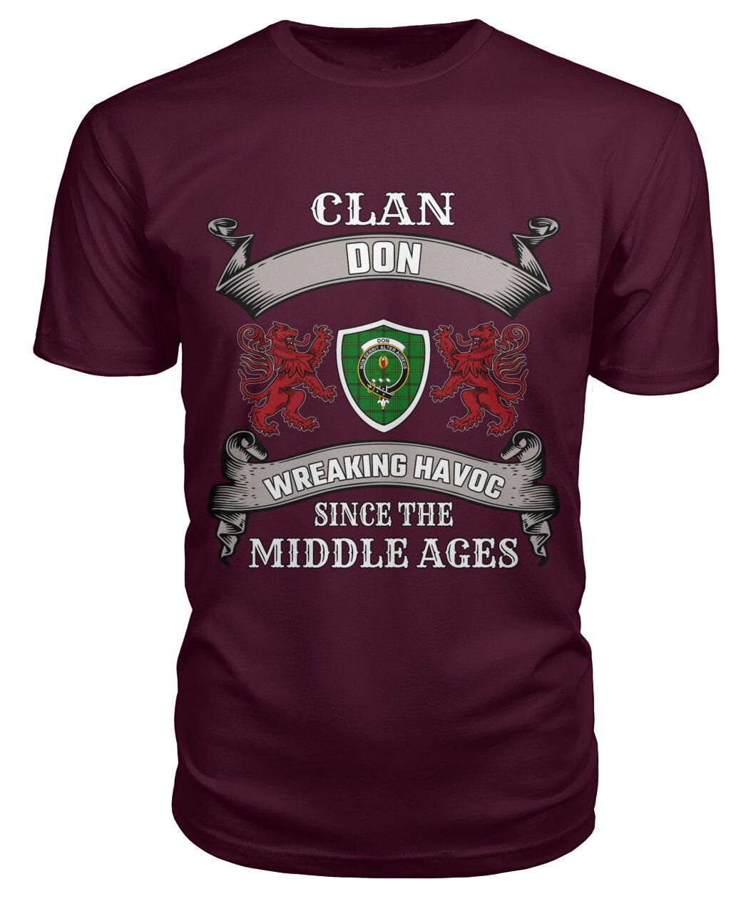 Clan Don Family Tartan 2D T-shirt TN19 Don Tartan Clan Tartan T-Shirt Maroon S Don Tartan Clan