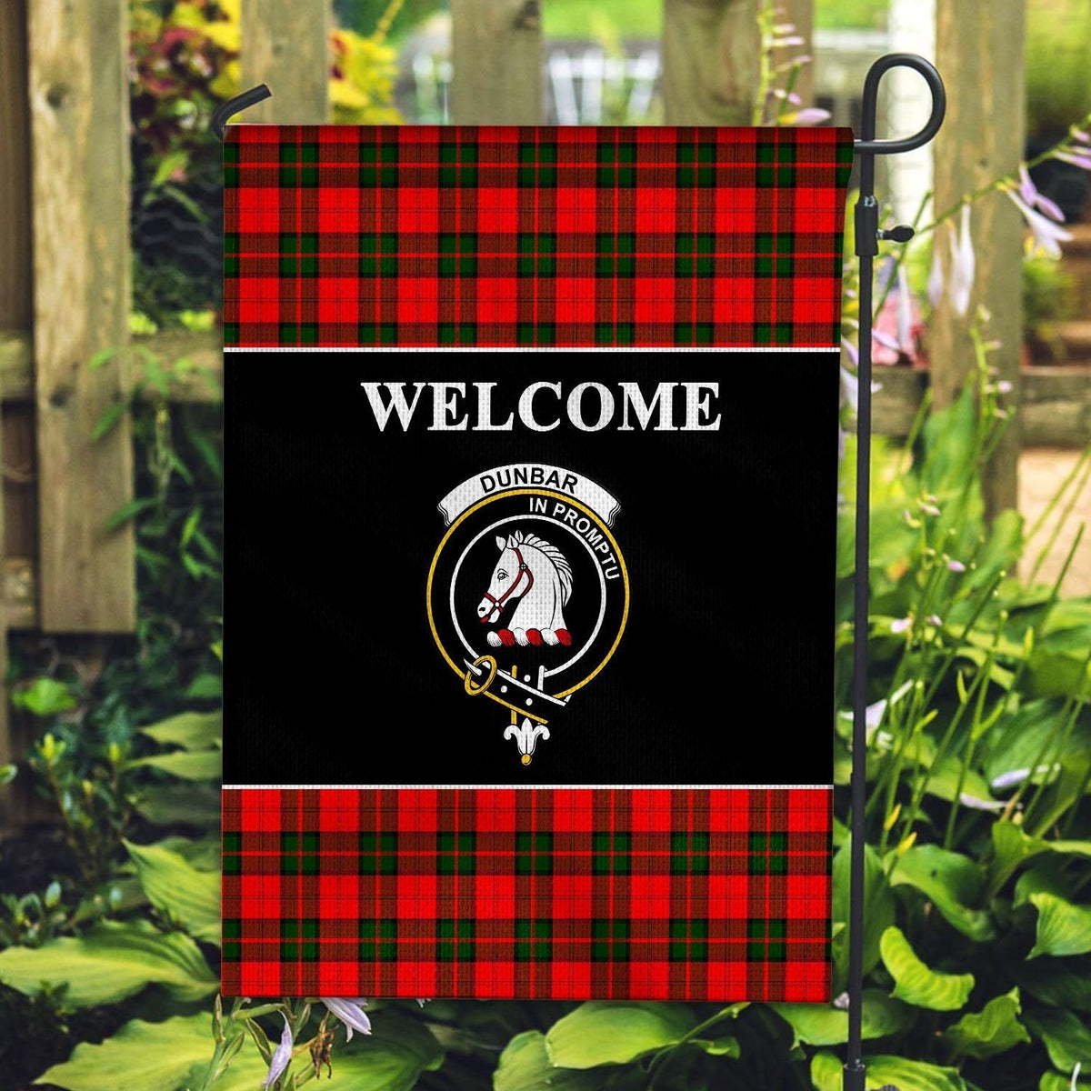 Clan Dunbar Tartan Crest Black Garden Flag HJ89 Clan Dunbar Tartan Today   