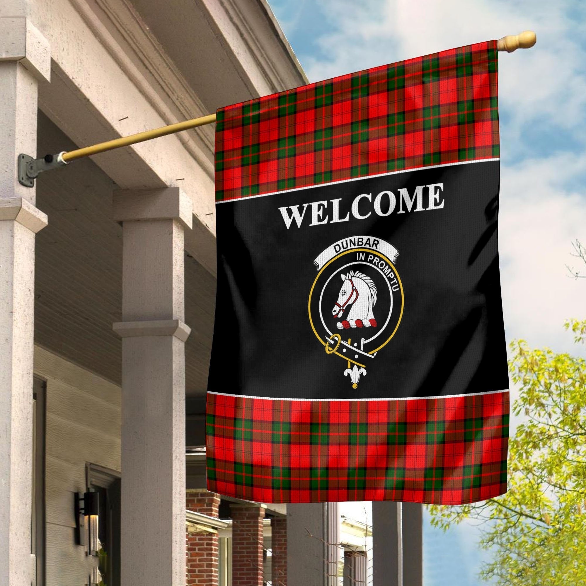 Clan Dunbar Tartan Crest Black Garden Flag HJ89 Clan Dunbar Tartan Today   