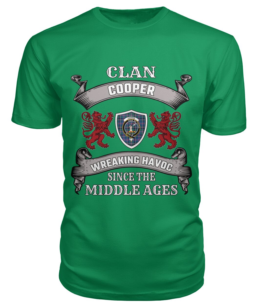 Clan Cooper Family Tartan 2D T-ShirtIX85 Cooper Tartan 2D T-Shirt Tartan T-Shirt Green Apple S Cooper Tartan 2D T-Shirt