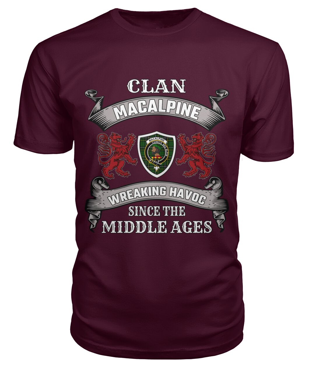 Clan MacAlpine Family Tartan 2D T-ShirtRH44 MacAlpine Tartan 2D T-Shirt Tartan T-Shirt Maroon S MacAlpine Tartan 2D T-Shirt