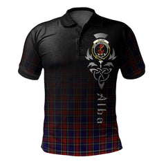 Clan Clark Red Tartan Polo Shirt - Alba Celtic Style HE61 Clark Red Tartan Tartan Polo   