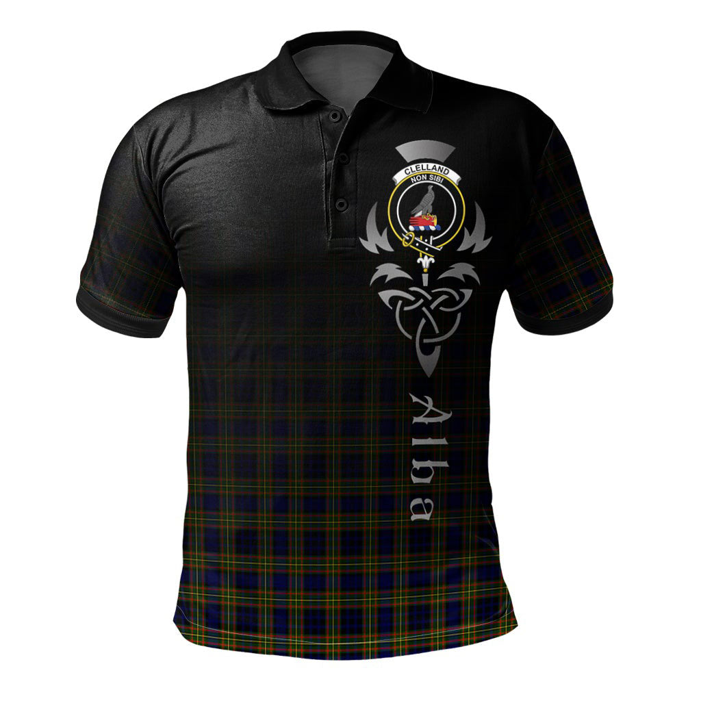 Clan Clelland Modern Tartan Polo Shirt - Alba Celtic Style IY26 Clelland Modern Tartan Tartan Polo   