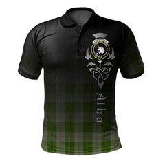 Clan Cunningham Dress Green Dancers Tartan Polo Shirt - Alba Celtic Style ZN38 Cunningham Dress Green Dancers Tartan Tartan Polo   