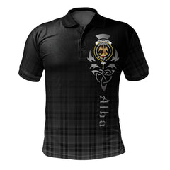 Clan Drummond Grey Tartan Polo Shirt - Alba Celtic Style ON12 Drummond Grey Tartan Tartan Polo   