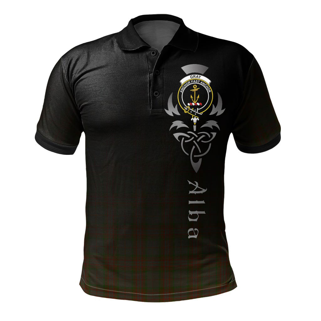 Clan Gray Tartan Polo Shirt - Alba Celtic Style YF40 Gray Tartan Tartan Polo   