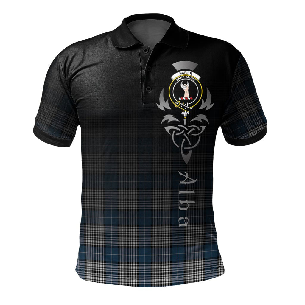 Clan Napier Modern Tartan Polo Shirt - Alba Celtic Style TF68 Napier Modern Tartan Tartan Polo   