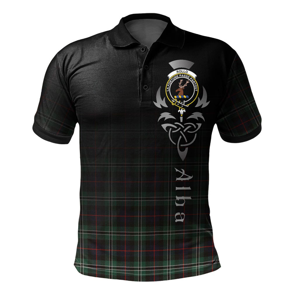 Clan Rollo Hunting Tartan Polo Shirt - Alba Celtic Style QX75 Rollo Hunting Tartan Tartan Polo   