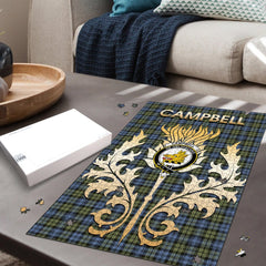 Clan Campbell Faded Tartan Crest Thistle Jigsaw Puzzles Gift For Family TG75 Clan Campbell Tartan Today   