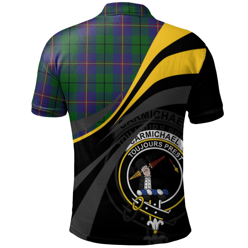 Clan Carmichael Tartan Polo Shirt - Royal Coat Of Arms Style AL93 Carmichael Tartan Tartan Polo   