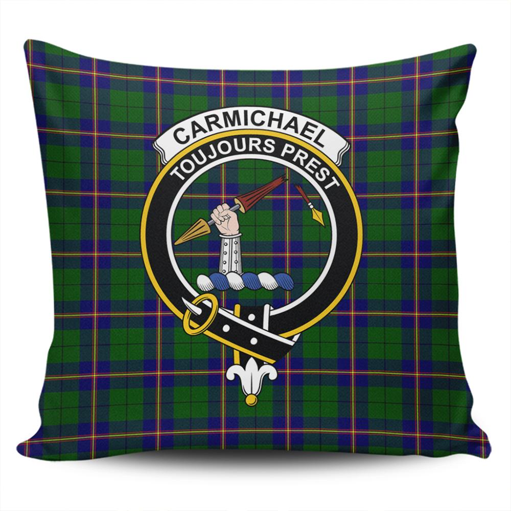 Clan Carmichael Modern Tartan Crest Pillow Cover LP33 Clan Carmichael Tartan Today   