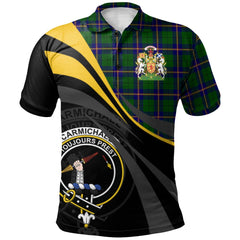 Clan Carmichael Modern Tartan Polo Shirt - Royal Coat Of Arms Style HJ45 Carmichael Modern Tartan Tartan Polo   