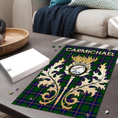 Clan Carmichael Modern Tartan Crest Thistle Jigsaw Puzzles Gift For Family FM45 Clan Carmichael Tartan Today   