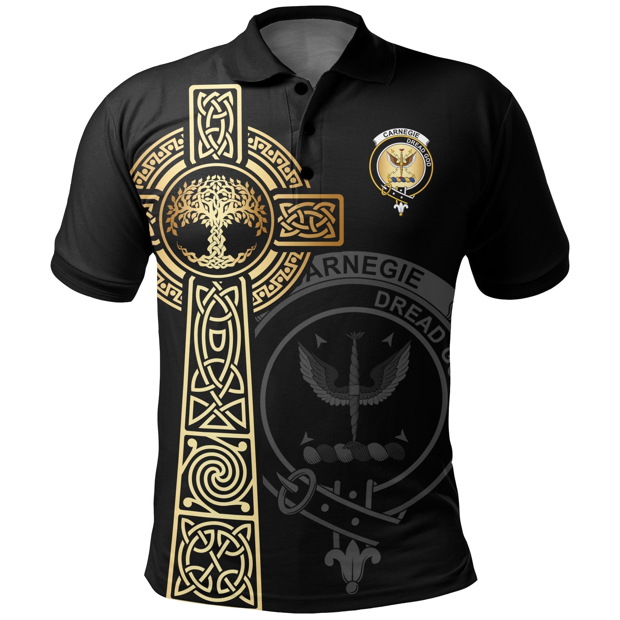 Clan Carnegie Clan Unisex Polo Shirt - Celtic Tree Of Life SJ93 Carnegie Tartan Tartan Polo   