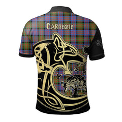 Clan Carnegie Ancient Tartan Polo Shirt Viking Wolf UU96 Carnegie Ancient Tartan Tartan Polo   