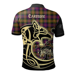 Clan Carnegie Modern Tartan Polo Shirt Viking Wolf UJ54 Carnegie Modern Tartan Tartan Polo   