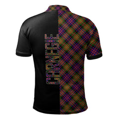 Clan Carnegie Modern Tartan Polo Shirt Half of Me - Cross Style UI63 Carnegie Modern Tartan Tartan Polo   