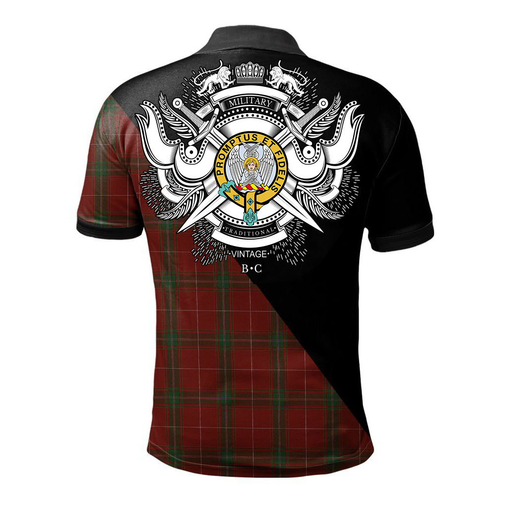 Clan Carruthers Modern Tartan Official Crest - Military Polo Shirt BG67 Carruthers Modern Tartan Official Tartan Tartan Polo   