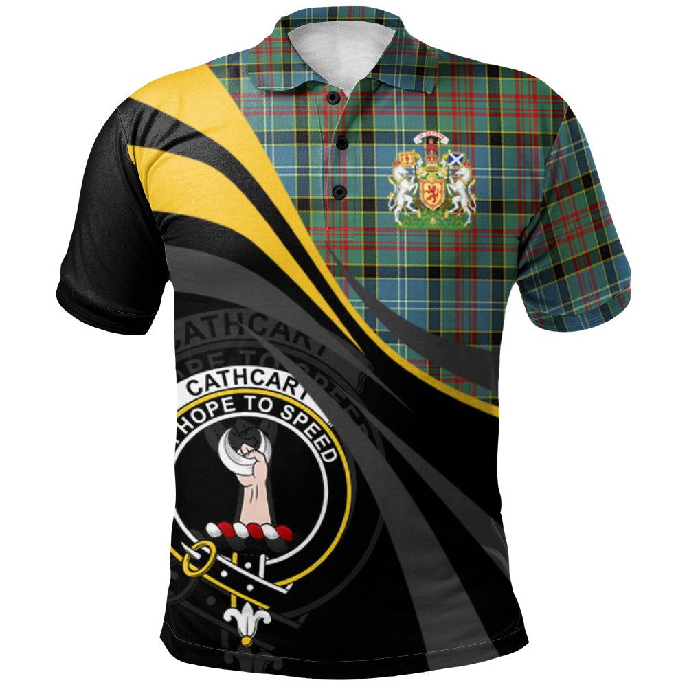 Clan Cathcart Tartan Polo Shirt - Royal Coat Of Arms Style FA66 Cathcart Tartan Tartan Polo   