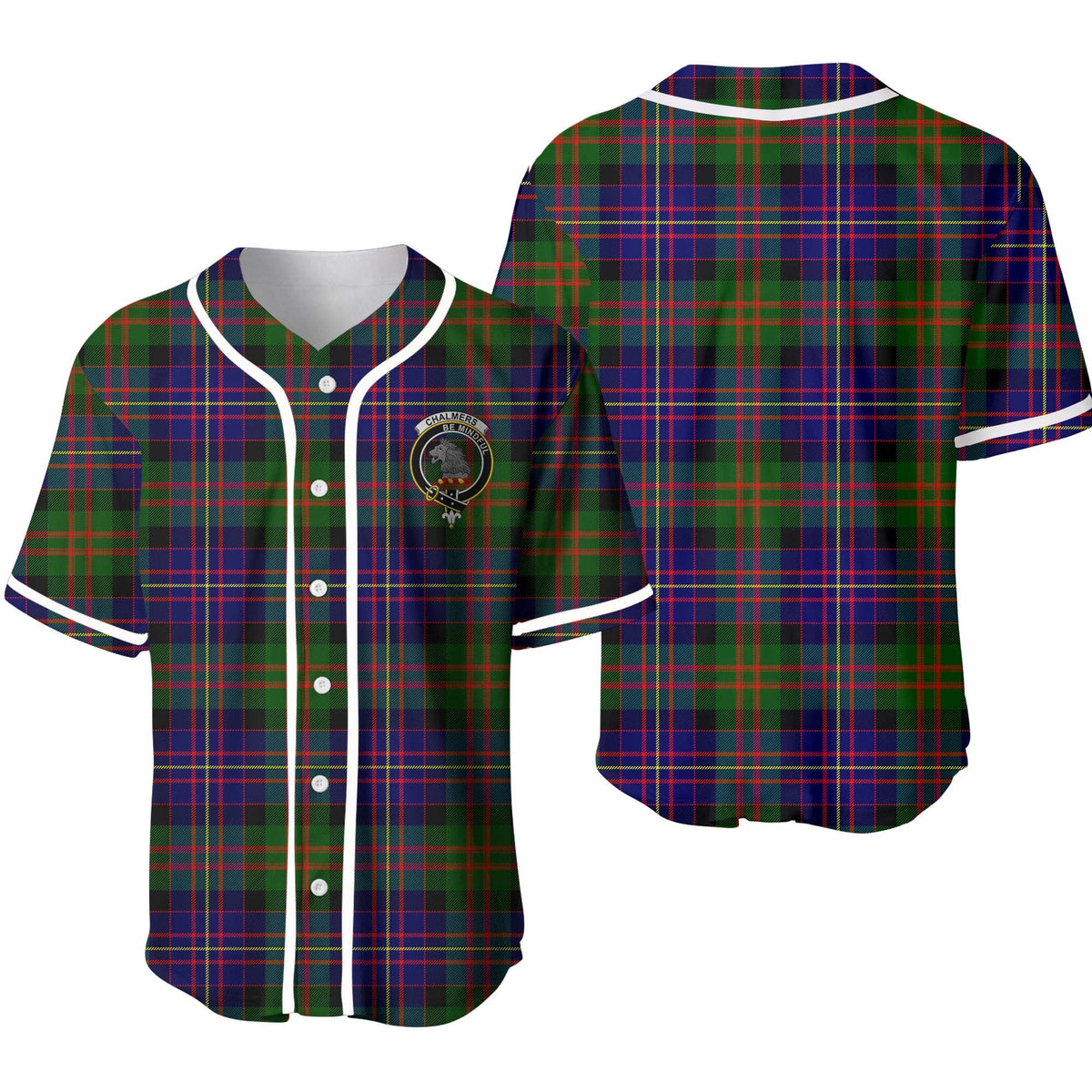 Clan Chalmers Tartan Unisex Baseball Jersey CX65WT64 Clan Chalmers Tartan Today   