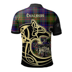 Clan Chalmers Modern Tartan Polo Shirt Viking Wolf WF48 Chalmers Modern Tartan Tartan Polo   