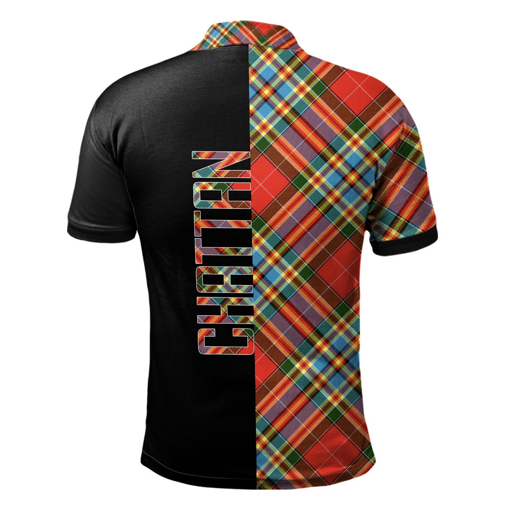 Clan Chattan Tartan Polo Shirt Half of Me - Cross Style KD92 Chattan Tartan Tartan Polo   