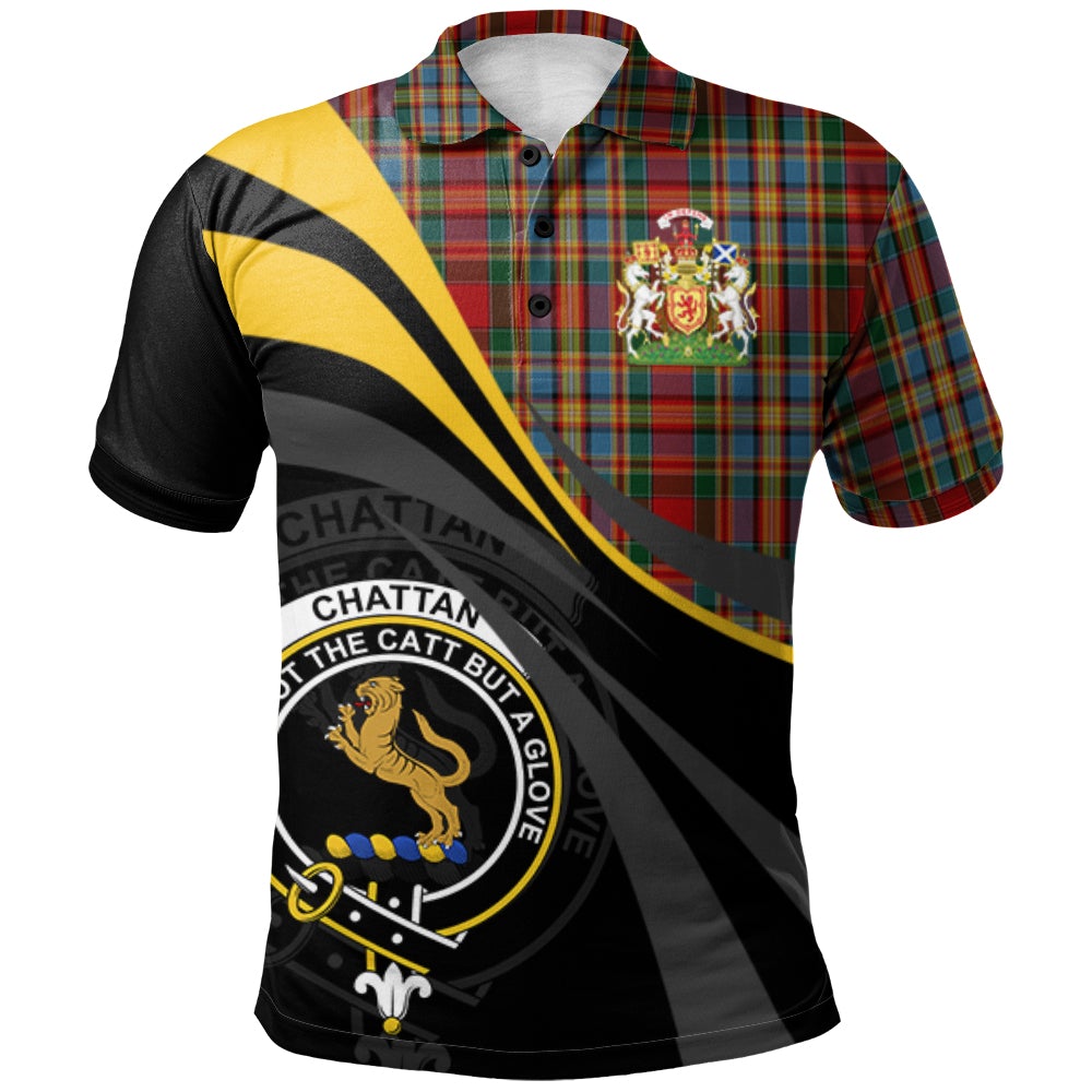 Clan Chattan (Brown stripe) Tartan Polo Shirt - Royal Coat Of Arms Style OK83 Chattan (Brown stripe) Tartan Tartan Polo   