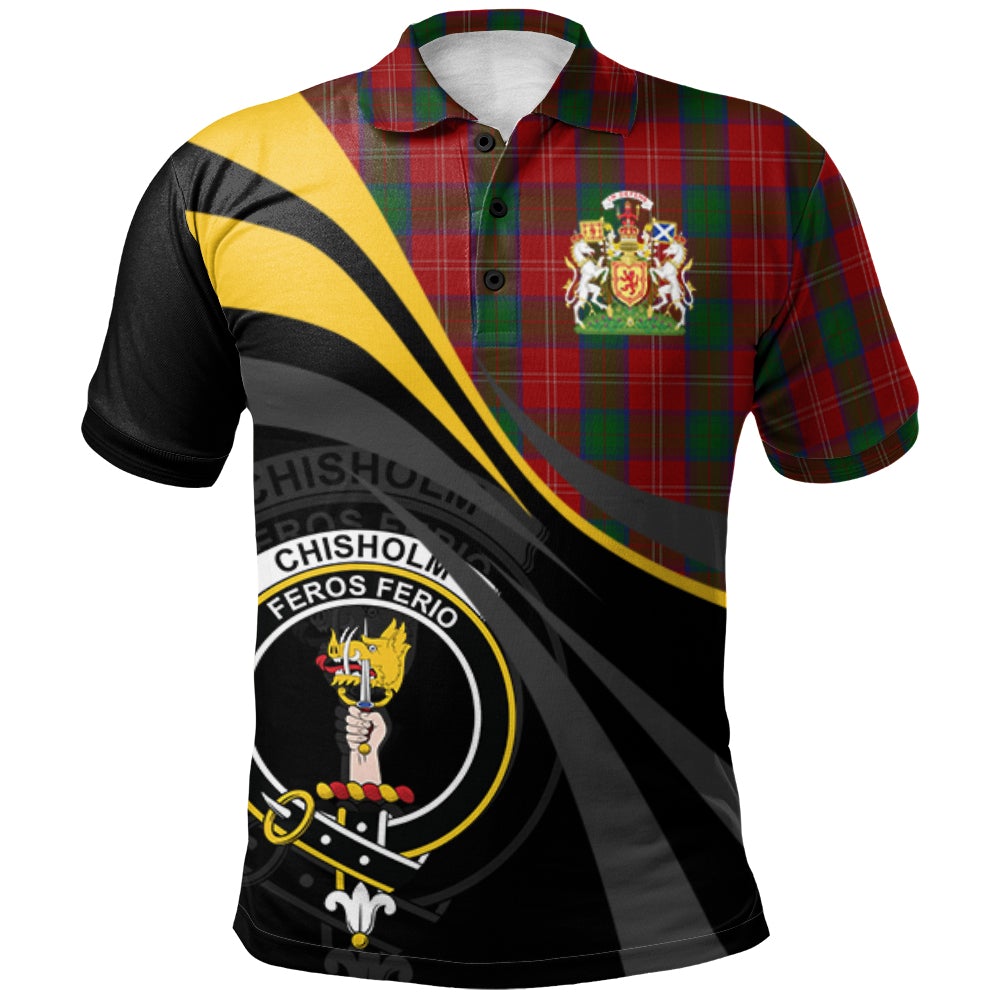 Clan Chisholm Tartan Polo Shirt - Royal Coat Of Arms Style ZB47 Chisholm Tartan Tartan Polo   