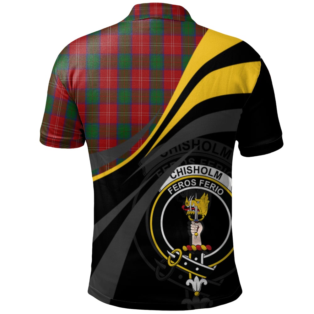 Clan Chisholm Tartan Polo Shirt - Royal Coat Of Arms Style ZB47 Chisholm Tartan Tartan Polo   