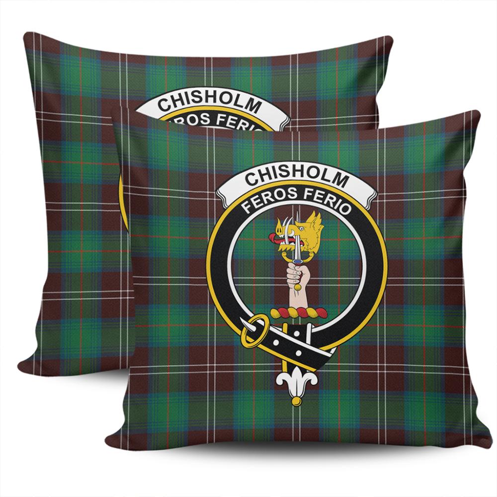 Clan Chisholm Hunting Ancient Tartan Crest Pillow Cover EW89 Clan Chisholm Tartan Today   